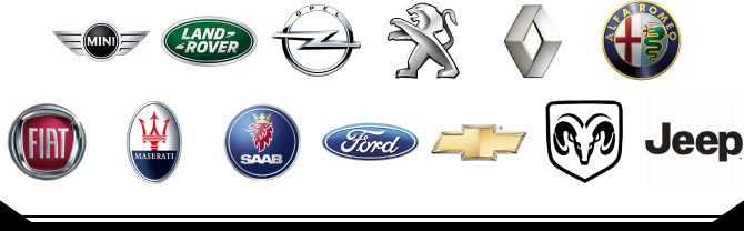 MINI ROVER OPEL PEUGEOT RENAULT Alfaromeo FIAT MASERATI SAAB Ford CHEVROLET DODGE Jeep
