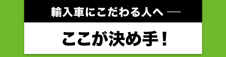 輸入車にこだわる人へ ここが決め手！